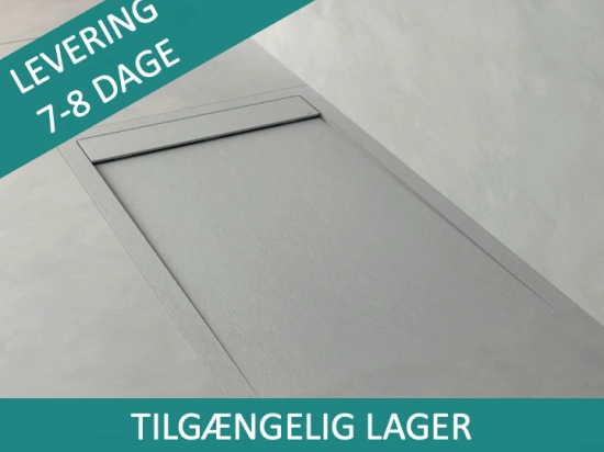 Receveur de douche caniveau, LIVRAISON RAPIDE EN 7-8 JOURS -  Extra plat, Largeur 100 à 200 cm x 70 à 90 cm, couleurs aux choix, Résine anti glissant PN24, finition ardoise
